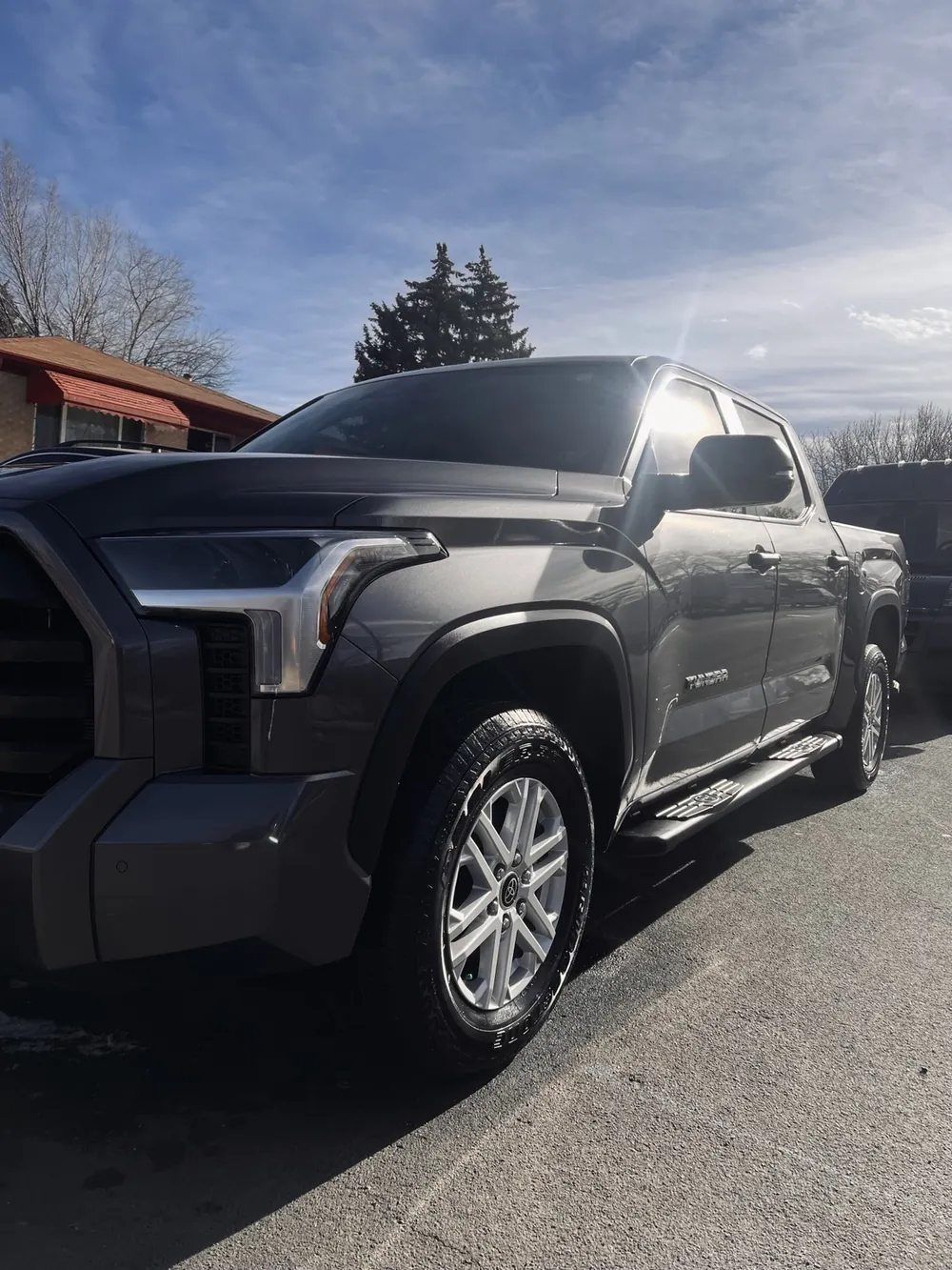 Gray Toyota Tundra with cleaned bodywork and tires